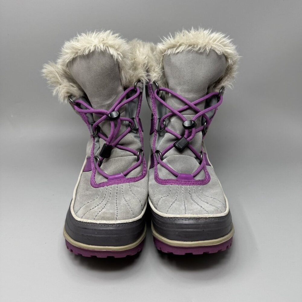 Sorel Womens Tivoli II Gray Leather Round Toe Lace Up Ankle Snow Boots Size 7 - Picture 3 of 8